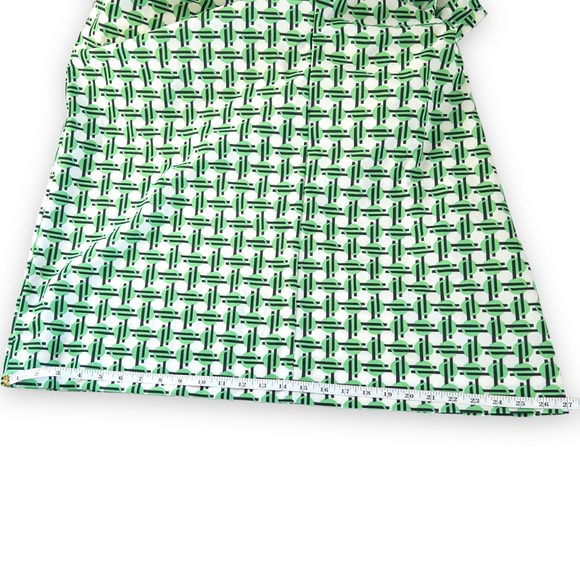 NWT Vintage 70s Geometric Print Green Black White A-line Shirt Dress Size 20.5 - Picture 15 of 16